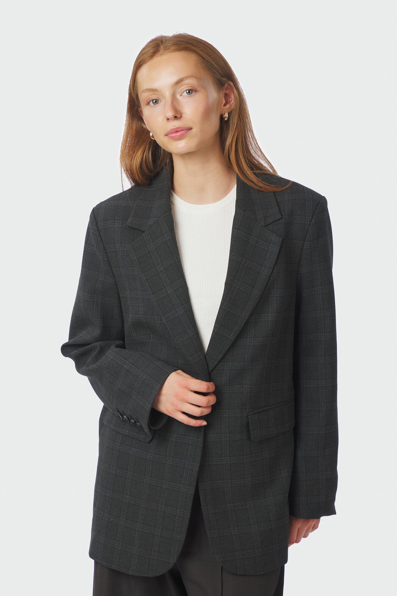 Gaby Check blazer - Antracit